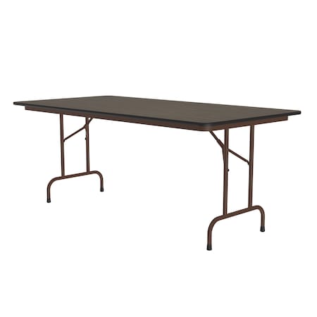 Correll Rectangle Commerical Folding Utility Table, 36" W, 72" L, 29" H, Melamine Laminate Top, Walnut CF3672M-01